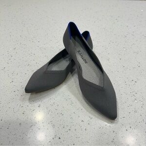 Rothy’s The Point Flats Pebble Gray Size 8 Pointed Toe Washable